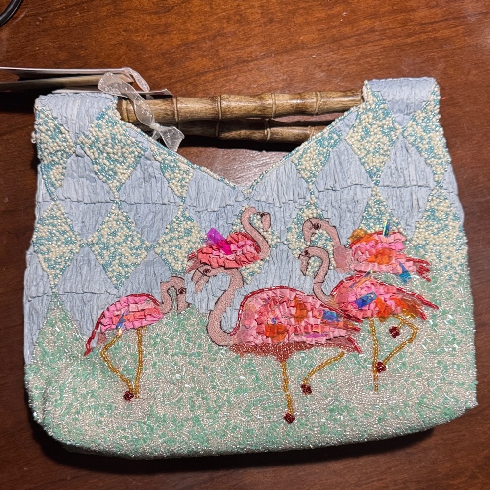 Flamingo Beaded Handbag